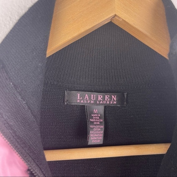 Lauren Ralph Lauren Black Gold Zipper Knit Sweater Jacket Women’s medium - Picture 4 of 7